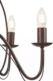 Candeeiro de candelabros inteligente castanho ferrugem 8 luzes incl. Wifi B35 - Giuseppe