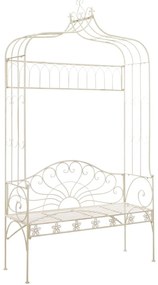Banco de jardim 122 cm ferro branco antigo