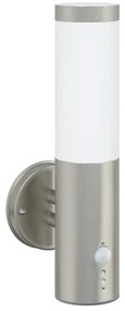 Lanterna de Parede Externa com Sensor Prateado Aço Inoxidável IP44