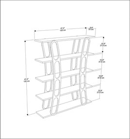 Estante Adar – Preto – 120x120x25 cm