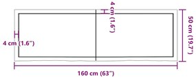 Prateleira de parede 160x50x(2-6)cm carvalho maciço não tratado