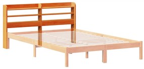 Cabeceira com prateleiras 160 cm pinho maciço castanho-mel
