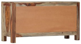 Aparador em madeira de acácia maciça 100x30x50 cm cinzento