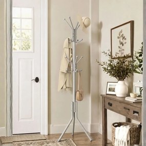 Bengaleiro em metal 48 x 43 x 175 cm com 16 ganchos de cor Greige