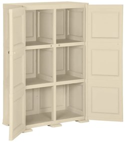 Armário de plástico 79x43x125 cm design de madeira branco nata