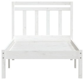 Estrutura de cama 90x200 cm pinho maciço branco