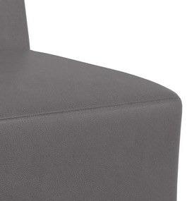 Poltrona sem braços 55 cm couro artificial cinzento