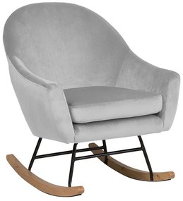 Cadeira de baloiço em veludo cinzento claro OXIE Beliani