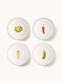 Pratos de pequeno-almoço Vegetable em Fine Bone China, 4 uni.