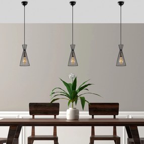 Candeeiro de Teto Teltom – Preto Antique – 15 x 15 x 125 cm