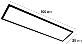 Painel LED moderno preto 100 cm com LED Dim to Warm - Armstrong Moderno