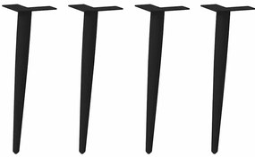 Pés para mesa de centro cônicos 4 peças preto 42-43 cm aço