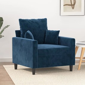 vidaXL Poltrona 60 cm veludo azul