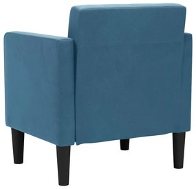Poltrona com apoio de braços 53 cm veludo azul