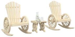 vidaXL 3 pcs conjunto lounge de jardim madeira de abeto maciça