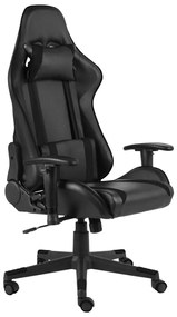 vidaXL Cadeira de gaming giratória PVC preto