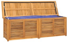 Caixa de arrumação para jardim com saco 175x50x55cm teca maciça