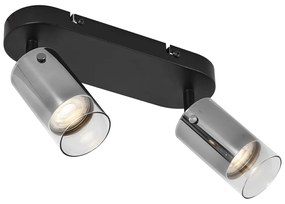 Foco de teto moderno cor de bronze 2-luzes giratório e ajustável - Drain Moderno