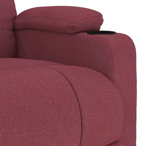 Poltrona de massagens elétrica reclinável tecido vermelho tinto