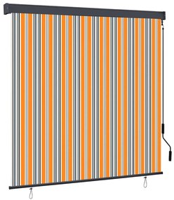 vidaXL Estores de rolo Amarelo e Azul 180 x 250 cm Tecido e Alumínio