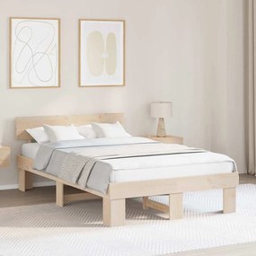 vidaXL Estrutura da Cama com cabeceira Castanho 140 x 190 cm