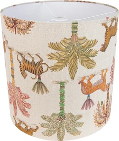 Abajur de tecido multicolorido com estampado de animais 40/40/40