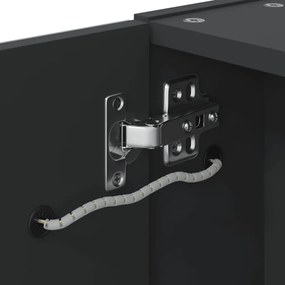 Armário espelhado p/ casa de banho c/ LEDs 45x13x52 cm preto