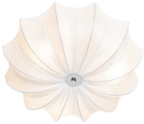 Candeeiro de teto design branco seda 52 cm 3-luzes - Plu