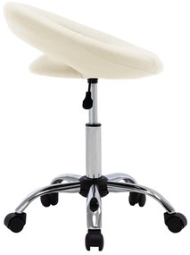 Cadeira de jantar giratória couro artificial cor creme