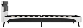Estrutura de cama c/ LED 90x200 cm couro artificial cinzento