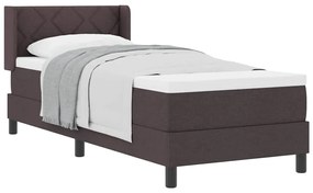 Cama Box com almofada Marrom Escuro 80 x 200 cm Tecido e Espuma