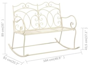 Banco de jardim 104 cm ferro branco antigo