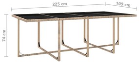 13 pcs conjunto jantar exterior com almofadões vime PE bege