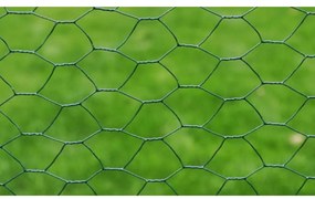 Cerca de arame galinheiro c/ revestimento em PVC 25x0,75m verde
