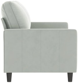 Sofá de 2 lugares 140 cm veludo cinza-claro