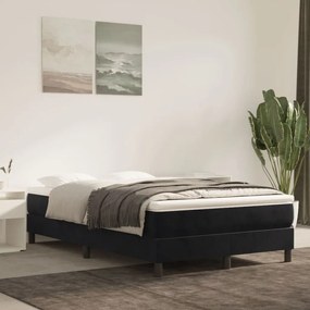 Cama boxspring com colchão 120x200 cm veludo preto