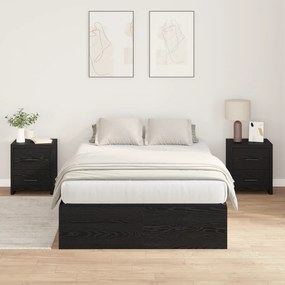 Cama de Armazenamento vidaXL Carvalho Preto 120x200 cm