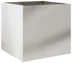 Vaso/floreira 42x40x39 cm aço inoxidável prateado