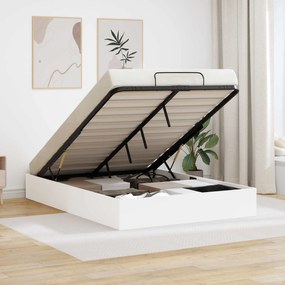 vidaXL Estrutura de Cama Ottoman Branco 193 x 120 x 25 cm Compensado