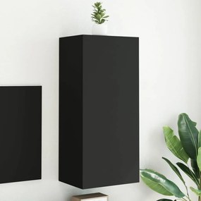 vidaXL Móvel de parede p/ TV 40,5x30x90 cm derivados de madeira preto