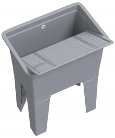 Tanque de lavar roupa 59x41x75 cm resina cinzento