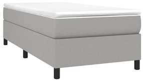 Estrutura de cama 90x200 cm tecido cinza-claro