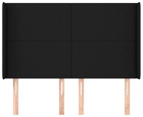 Cabeceira de cama c/ abas tecido 147x16x118/128 cm preto