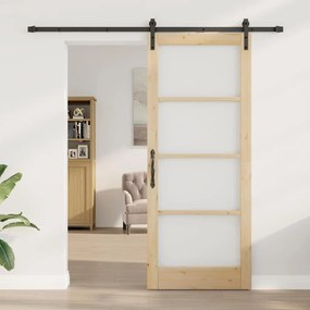 Porta Deslizante vidaXL com Conjunto de Ferragens 'ORKDAL'86x211 cm