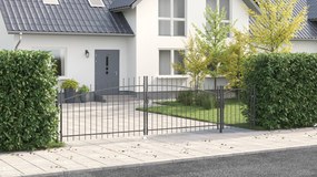 vidaXL Portão de Jardim com Ponta de Lança Cinza 125x500 cm Aço
