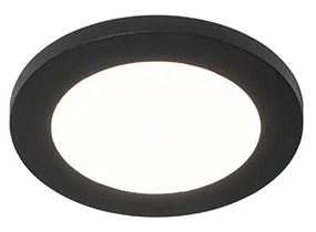 Candeeiro de tecto preto 17 cm com LED 3 níveis regulável IP44 - Steve Moderno