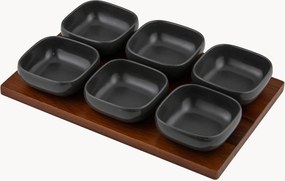 Taças de servir de porcelana com tabuleiro Essentials, conjunto de 7