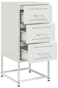Mesas de cabeceira 2 pcs 36x39x78 cm aço branco
