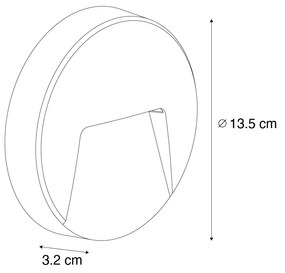 Conjunto de 2 Lâmpadas de Parede Exteriores Redondas Pretas c/ LED IP65 - Gem Moderno