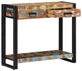 Mesa de Consola vidaXL Multicolorida em Madeira recuperada e Metal